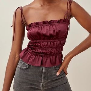 Reformation Viviana Top- Plum - XL